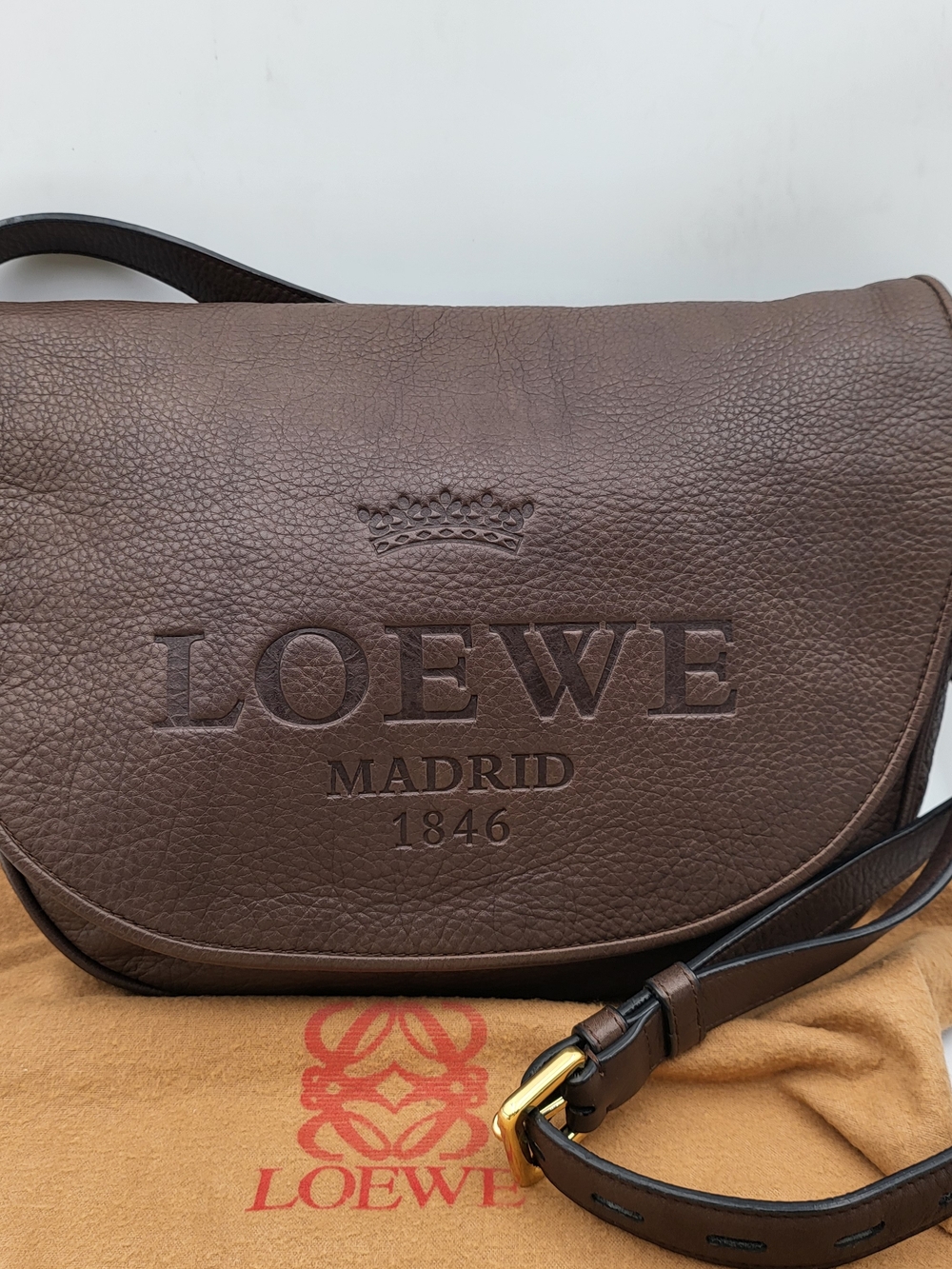 Loewe Heritage Crossbody Messenger Bag, Authentic w/COA. Pristine !!